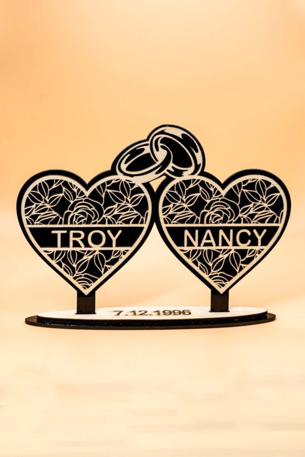 black-acrylic-1 Wedding Hearts