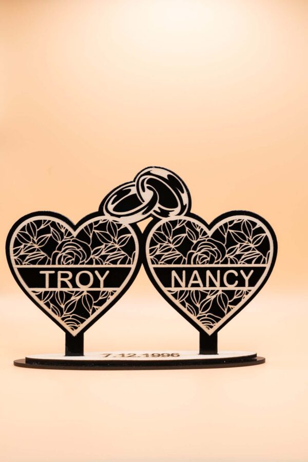 black-acrylic Wedding Hearts